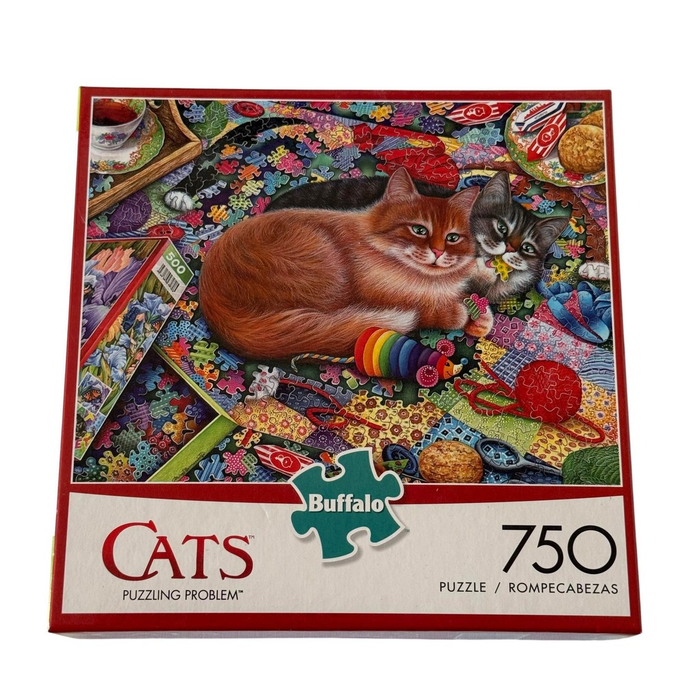 Buffalo Games Cats Puzzling Problem 750 Piece Puzzle Cats Poster UNCOUNTED